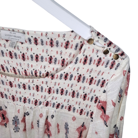 Lucky Brand | Tribal Aztec Pattern Blouse | Size Large - Picture 4 of 9